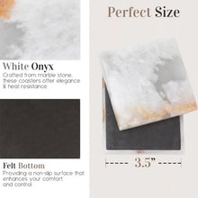 Load image into Gallery viewer, Marble Square Coaster Plates Set