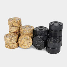 Load image into Gallery viewer, Checkers Pieces - Black & Coral