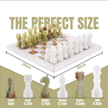 Load image into Gallery viewer, Marble 30cm Chess Set - White & Green