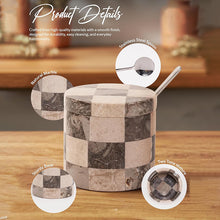 Load image into Gallery viewer, Salt Cellar with Spoon - Checkers Design