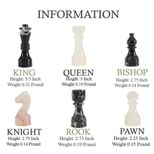 Load image into Gallery viewer, 38cm Chess Set - Black Zebra & White Onyx