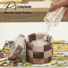 Load image into Gallery viewer, Salt Cellar with Spoon - Checkers Design