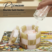 Load image into Gallery viewer, Salt Cellar with Spoon - Checkers Design