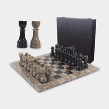 Load image into Gallery viewer, Marble 38cm Chess Set Oceanic & Black