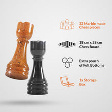 Load image into Gallery viewer, Marble 38cm Chess Set - Black & Golden