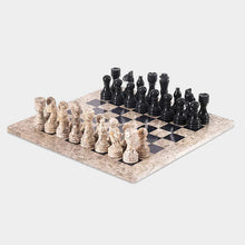 Load image into Gallery viewer, Marble 38cm Chess Set - Coral & Black