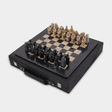 Load image into Gallery viewer, Marble Elite 38cm Black & Coral Chess Set