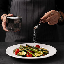 Load image into Gallery viewer, Salt Cellar with Spoon - Checkers Design