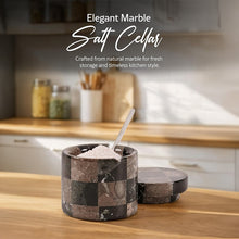Load image into Gallery viewer, Salt Cellar with Spoon - Checkers Design