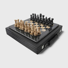 Load image into Gallery viewer, Marble 38cm Chess Set - Black & Coral