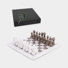 Load image into Gallery viewer, Marble 30cm Chess Set - White & Oceanic