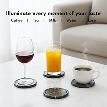 Load image into Gallery viewer, Round Coaster Set With Holder - Set of 4