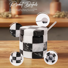 Load image into Gallery viewer, Salt Cellar with Spoon - Checkers Design