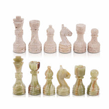Load image into Gallery viewer, Chess Figures - Travertine and Green