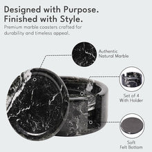 Load image into Gallery viewer, Round Coaster Set With Holder - Set of 4
