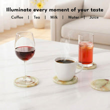 Load image into Gallery viewer, Round Coaster Set With Holder - Set of 4