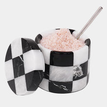 Load image into Gallery viewer, Salt Cellar with Spoon - Checkers Design