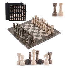 Load image into Gallery viewer, 38cm Chess Set With Storage Box -  Oceanic & Travertine