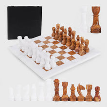 Load image into Gallery viewer, Marble 38cm Chess Set With Storage Box - Oceanic & Red