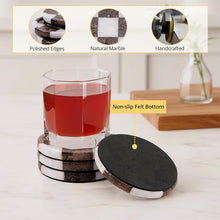 Load image into Gallery viewer, Round Coaster Plates Set of 4 - Checkers Design