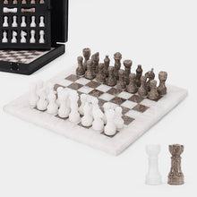 Load image into Gallery viewer, Marble 25cm Chess Set White & Oceanic