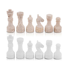 Load image into Gallery viewer, Chess Figures - Travertine and White