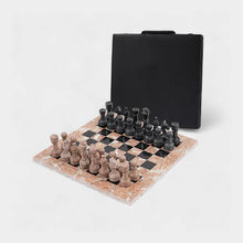 Load image into Gallery viewer, Marble 38cm Chess Set - Marinara & Black