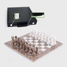Load image into Gallery viewer, Marble 38cm Chess Set - Oceanic & White
