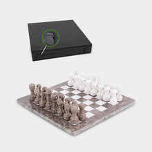 Load image into Gallery viewer, Marble 30cm Chess Set - Oceanic & White