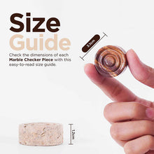 Load image into Gallery viewer, Checkers Figures - Red & Travertine