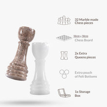 Load image into Gallery viewer, Marble 38cm Chess Set - White & Oceanic
