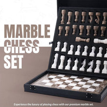 Load image into Gallery viewer, Marble 30cm Chess Set - Oceanic & White