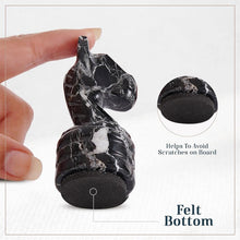 Load image into Gallery viewer, Marble 38cm Chess Set With Storage Box - Black Zebra & Oceanic