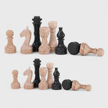Load image into Gallery viewer, 38cm Chess Set With Storage Box - Black & Travertine