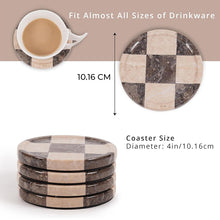 Load image into Gallery viewer, Round Coaster Plates Set of 4 - Checkers Design