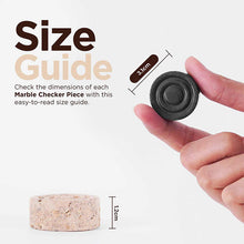 Load image into Gallery viewer, Checkers Figures - Black & Travertine