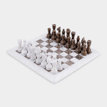 Load image into Gallery viewer, Marble 30cm Chess Set - White & Oceanic