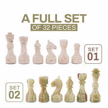 Load image into Gallery viewer, Chess Figures - Travertine and Green