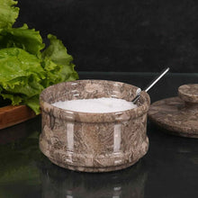 Load image into Gallery viewer, Marble Salt Cellar With Lid & Spoon