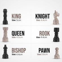 Load image into Gallery viewer, Marble 25cm Chess Set Black & Oceanic