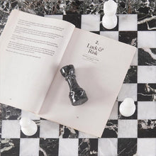 Load image into Gallery viewer, Marble 38cm Chess Set With Storage Box - Black Zebra & White