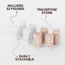 Load image into Gallery viewer, Checkers Figures - White & Travertine