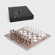 Load image into Gallery viewer, Marble 38cm Chess Set - Oceanic & White