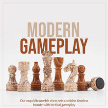 Load image into Gallery viewer, Marble 38cm Chess Set - Coral & Red