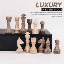 Load image into Gallery viewer, 38cm Chess Set With Storage Box -  Oceanic & Travertine