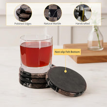 Load image into Gallery viewer, Round Coaster Plates Set of 4 - Checkers Design