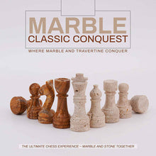 Load image into Gallery viewer, Chess Figures - Travertine and Red