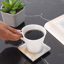 Load image into Gallery viewer, Marble Square Coaster Plates Set