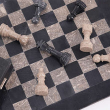 Load image into Gallery viewer, Marble 30cm Chess Set - Black & Oceanic
