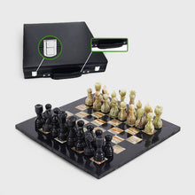 Load image into Gallery viewer, Marble 38cm Chess Set - Black & Green